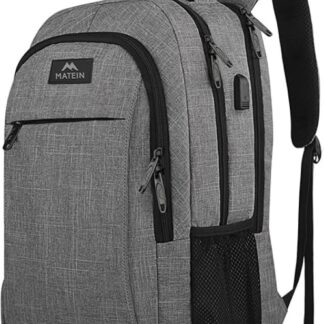 BB024-Anti-Theft USB Laptop Backpack, Gray Computer Bag