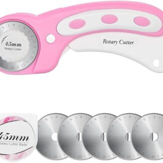 BB028-Pink Rotary Cutter Set 5 Blades, Safety Lock, Ergonomic Design