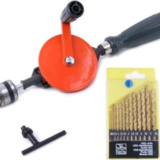 BB034-Swpeet Powerful Speedy Hand Drill 14-Inch Capacity with 13Pcs Drill Bit Set