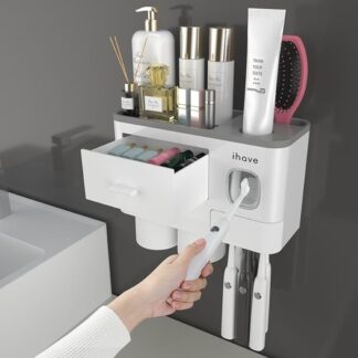 BB066-Toothbrush Holders for Bathrooms Large Capacity Tray, Cosmetic Drawer