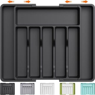 BB078-Lifewit Silverware Drawer Organizer, Expandable Utensil Tray for Kitchen